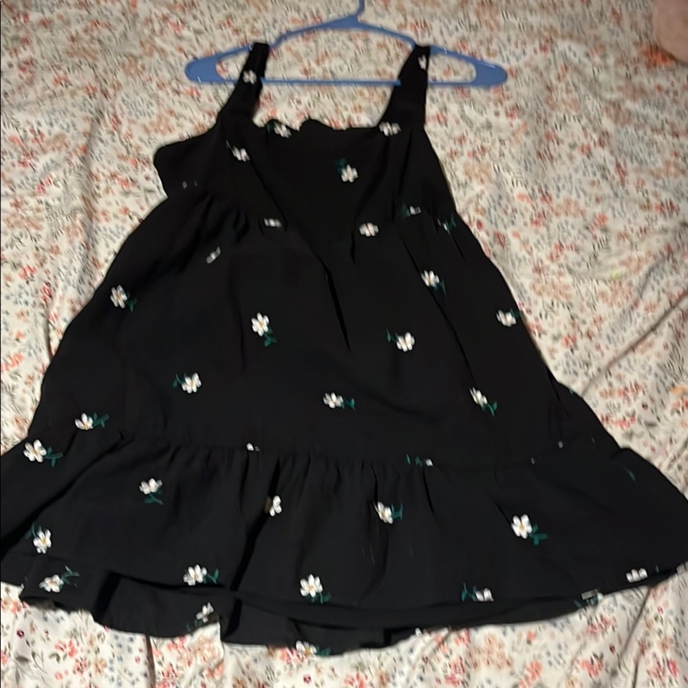 Rewind Black and White Embellished Sundress with Square Neck